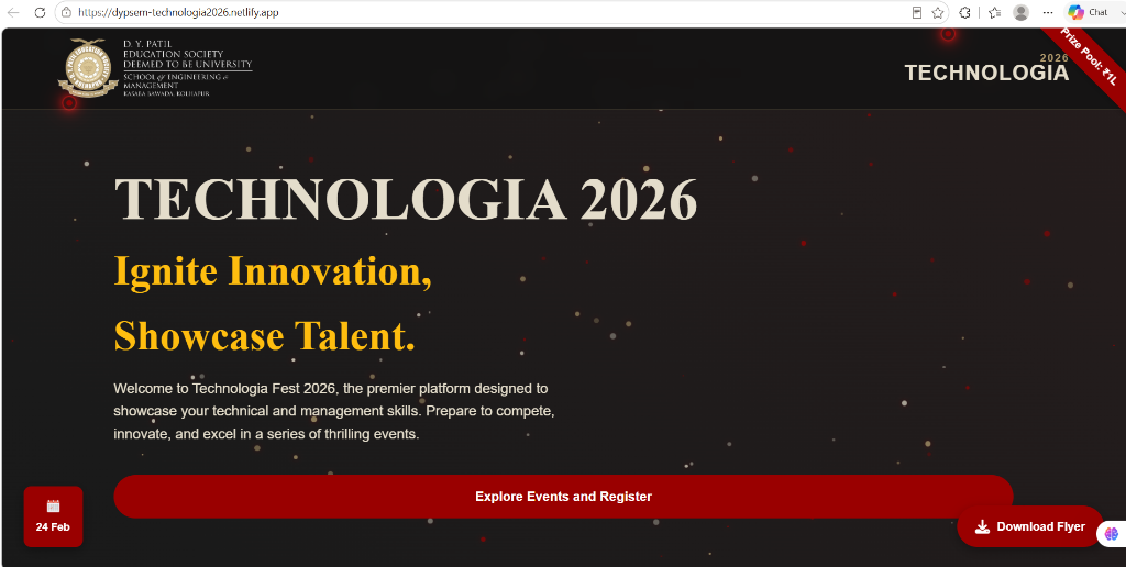 Technologia Event Website Project Preview - Dynamic React Promotional Application